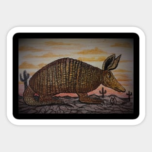 Armadillo in the Desert at Sunset Sticker